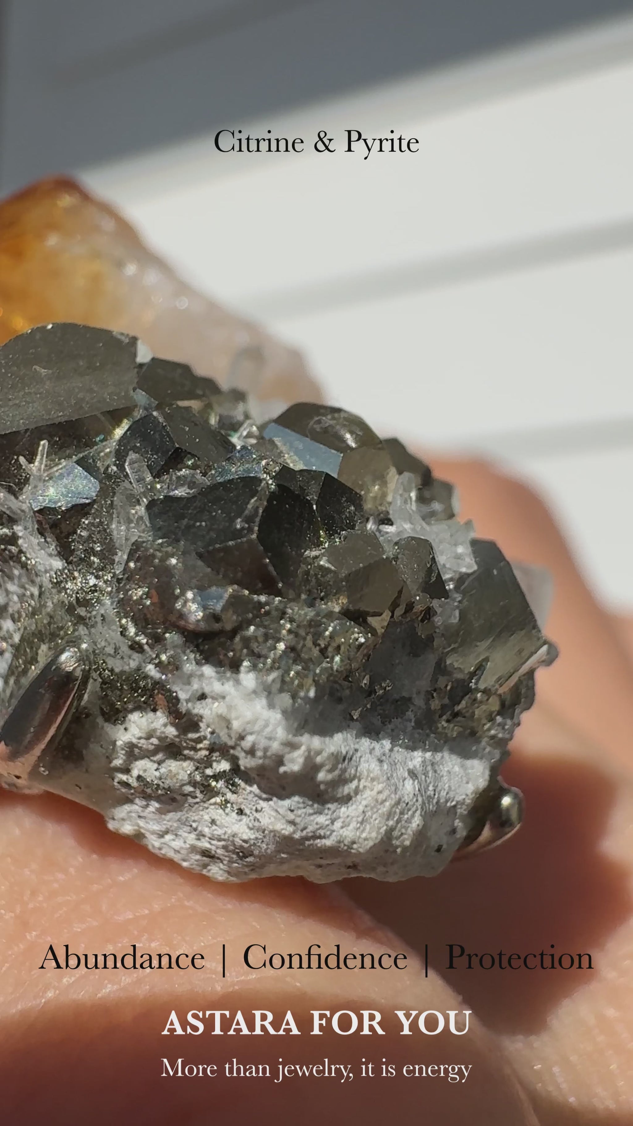 Citrine & Pyrite One of a Kind Ring