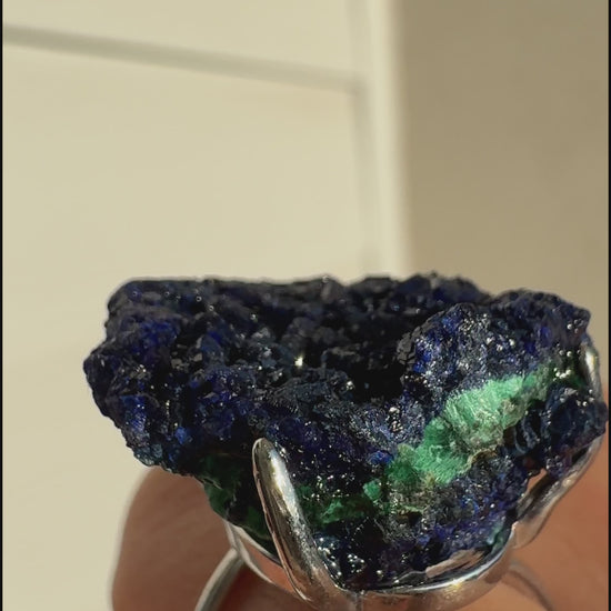 Astara Azurite with Malachite Ring | One of a Kind Crystal Ring
