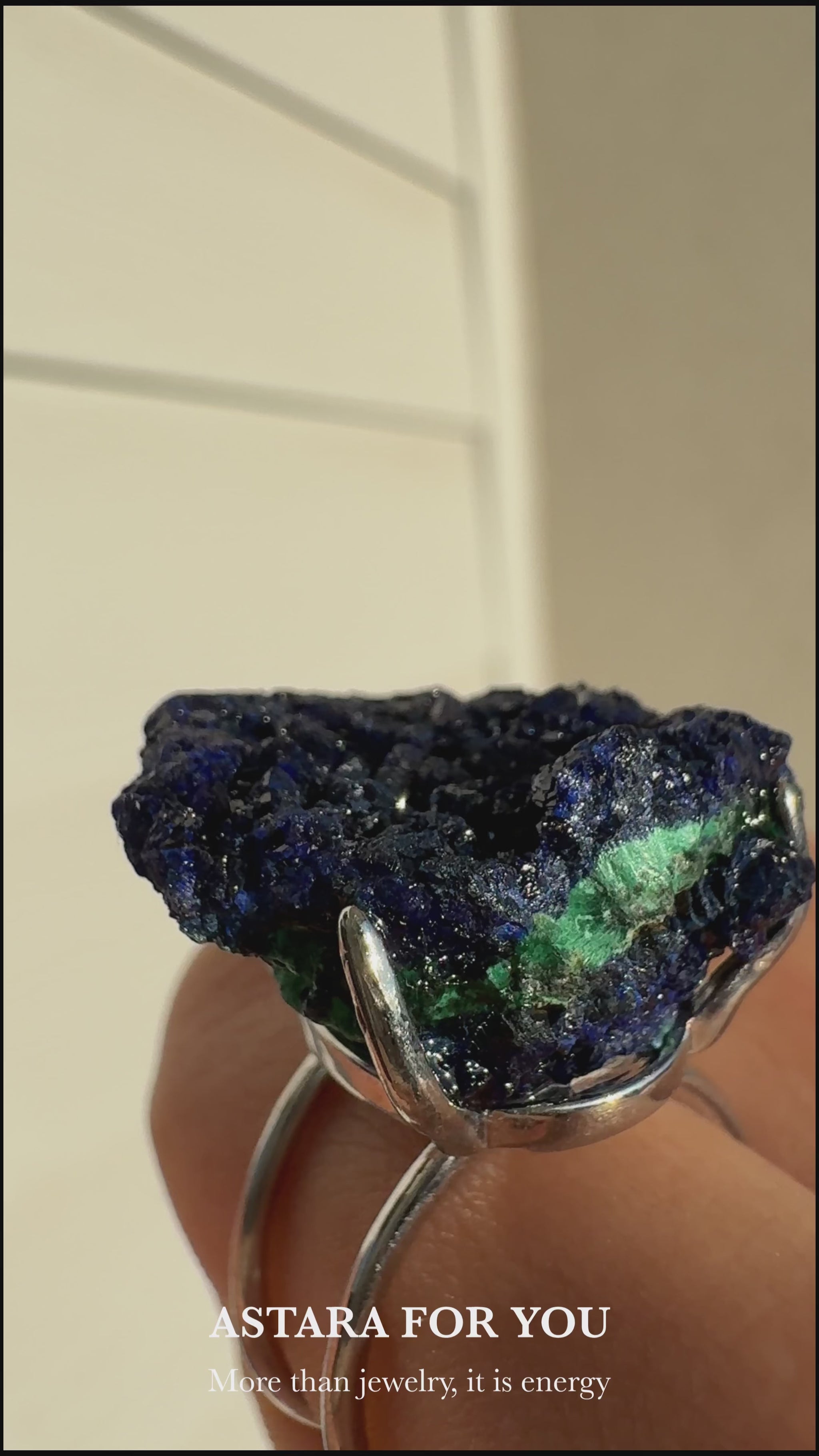 Astara Azurite with Malachite Ring | One of a Kind Crystal Ring