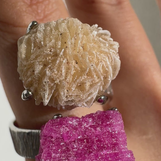 Desert Rose & Ruby （Red Corundum） One of a Kind Ring