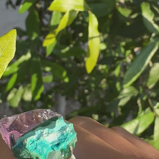Amethyst & Chrysocolla One of a Kind Ring