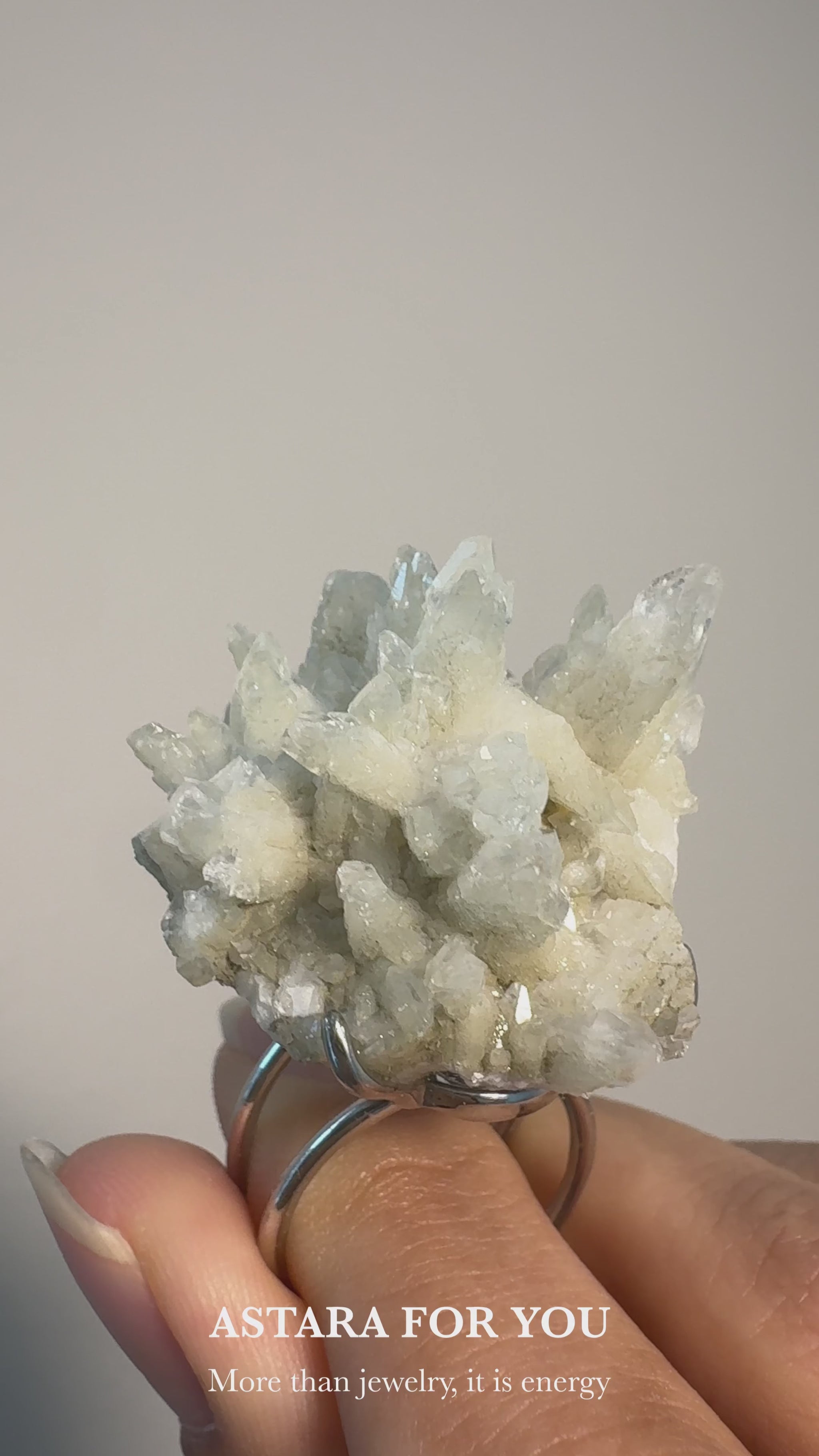 Raw White Calcite One of a Kind Ring