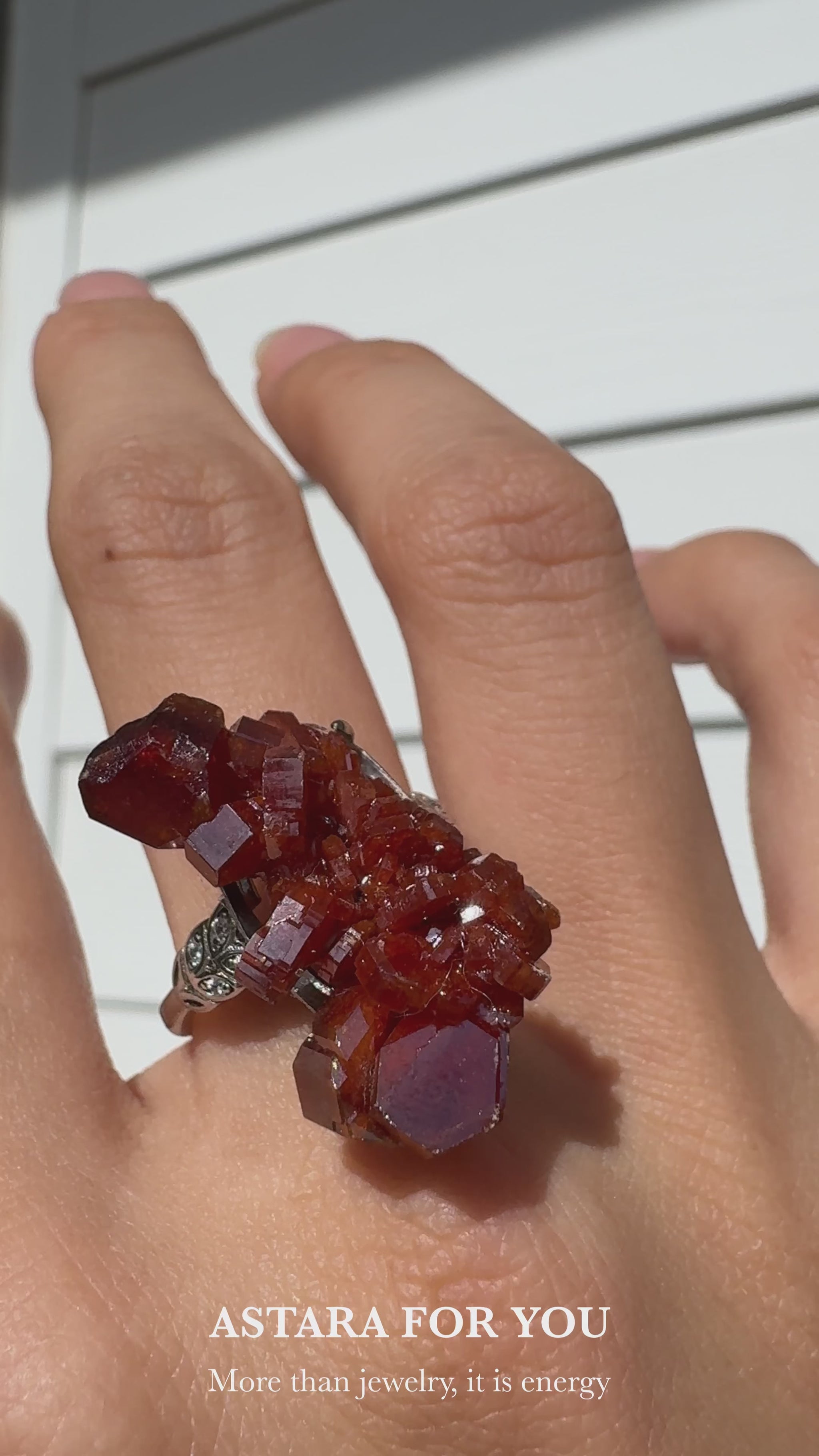 Vanadinite Raw Crystal Ring – One of a Kind
