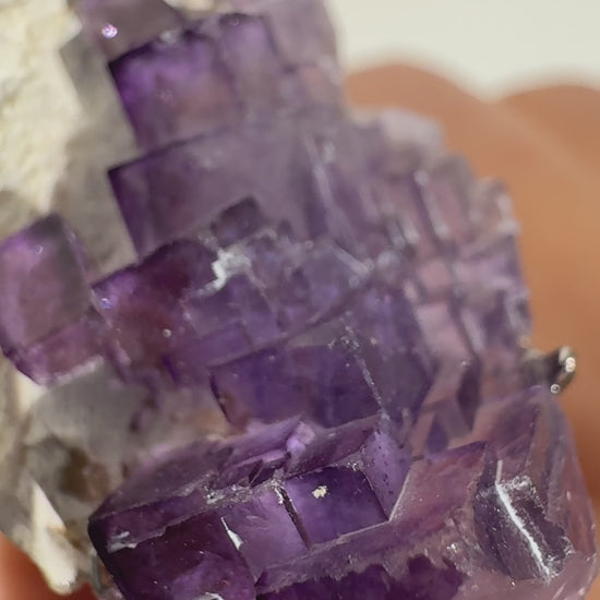 Raw Purple Matrix Fluorite Ring / one of a kind