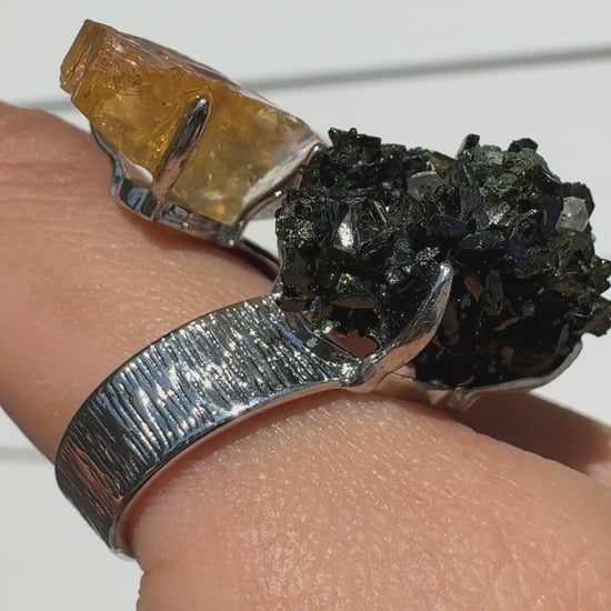 Citrine & Epidote One of a Kind Ring