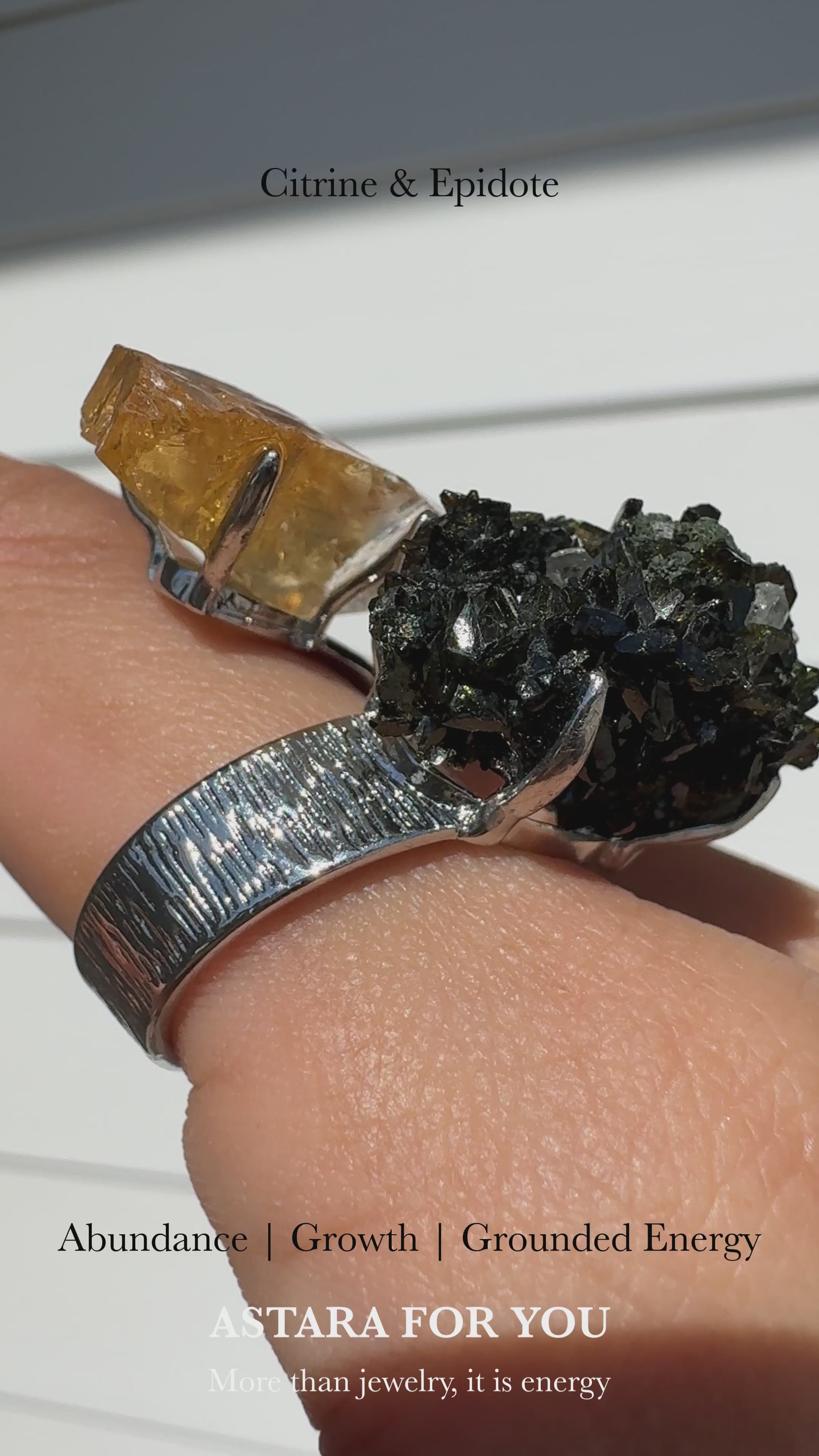Citrine & Epidote One of a Kind Ring