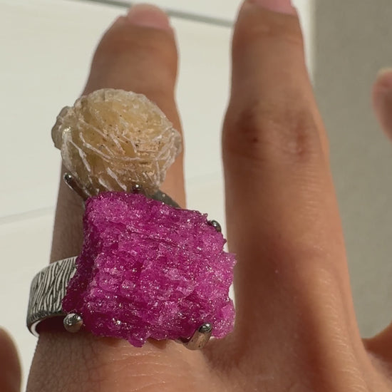 Desert Rose & Red Corundum One of a Kind Ring Ⅲ