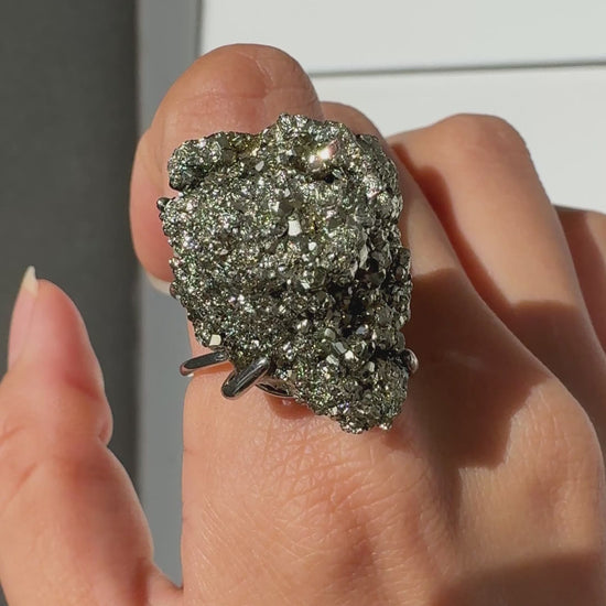 Pyrite Raw Crystal Ring – One of a Kind