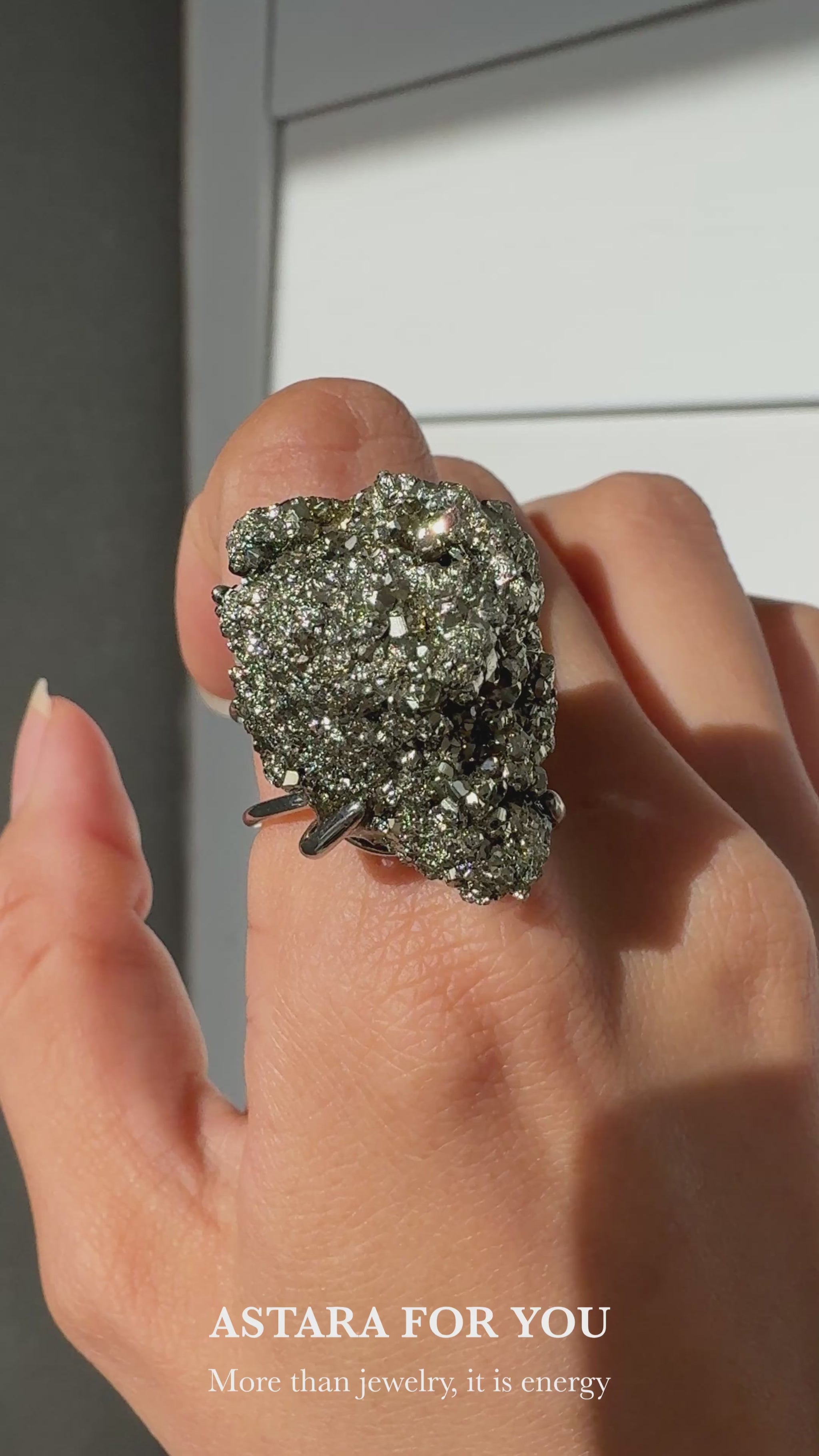 Pyrite Raw Crystal Ring – One of a Kind
