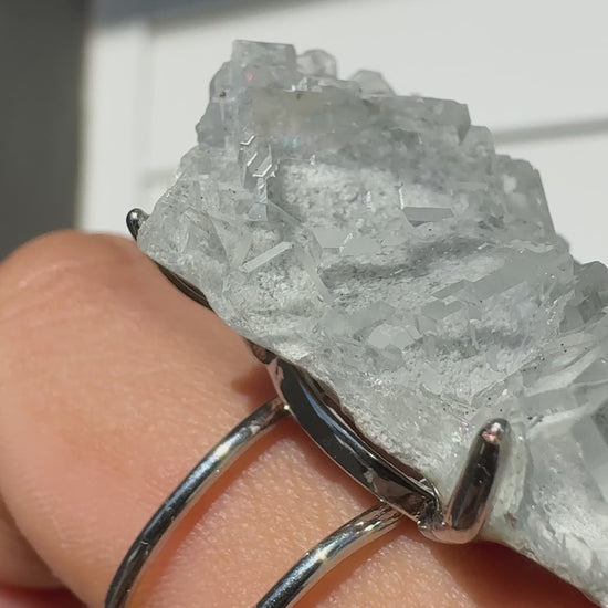 Matrix Fluorite Crystal Ring One Of A Kind