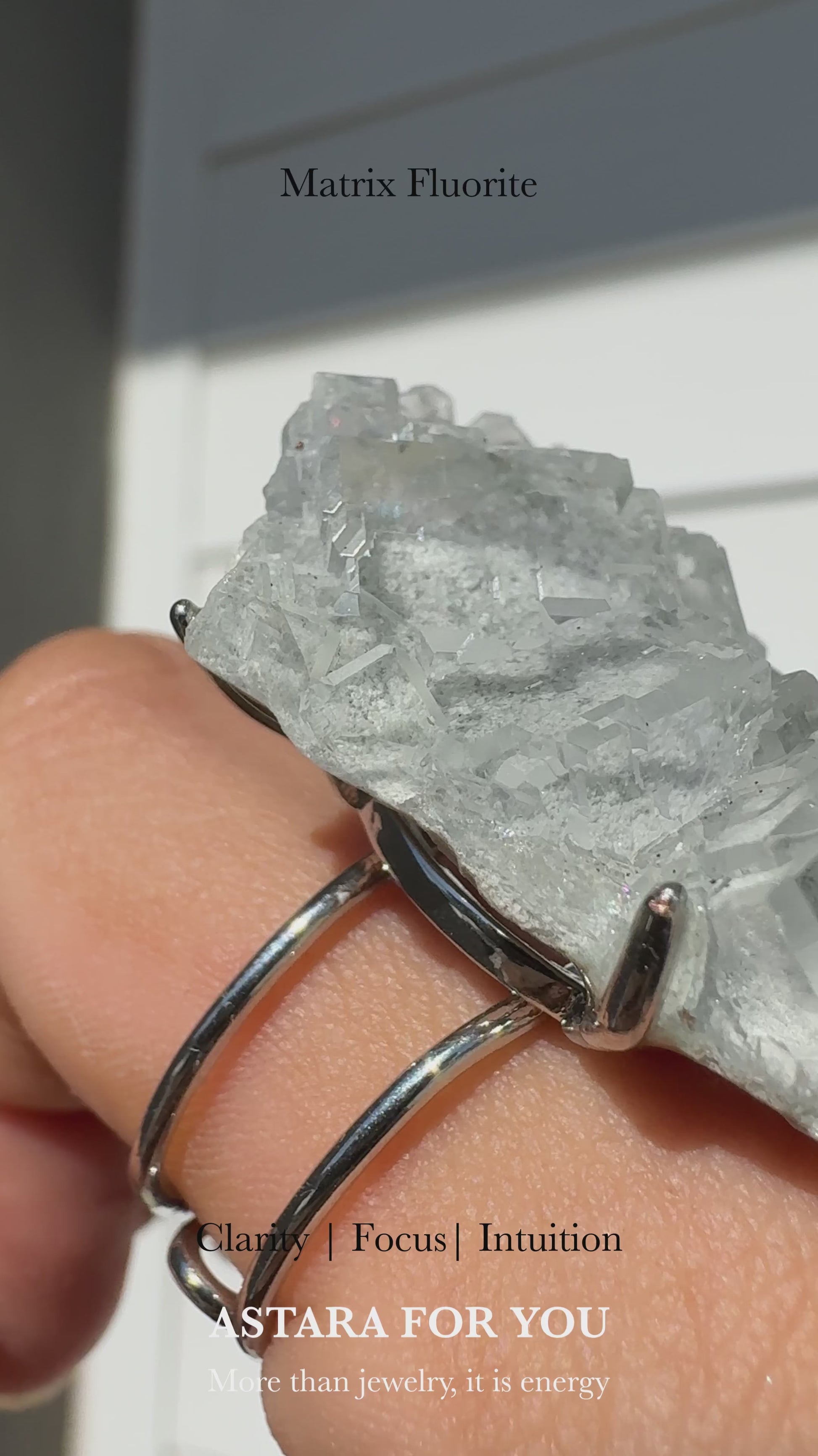 Matrix Fluorite Crystal Ring One Of A Kind