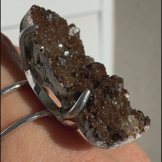 Raw Limonite with Quartz One of a Kind Ring