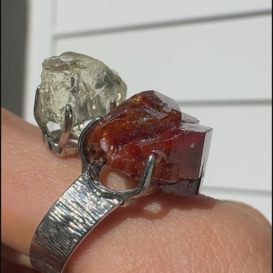 Raw Citrine & Vanadinite One of a Kind Ring