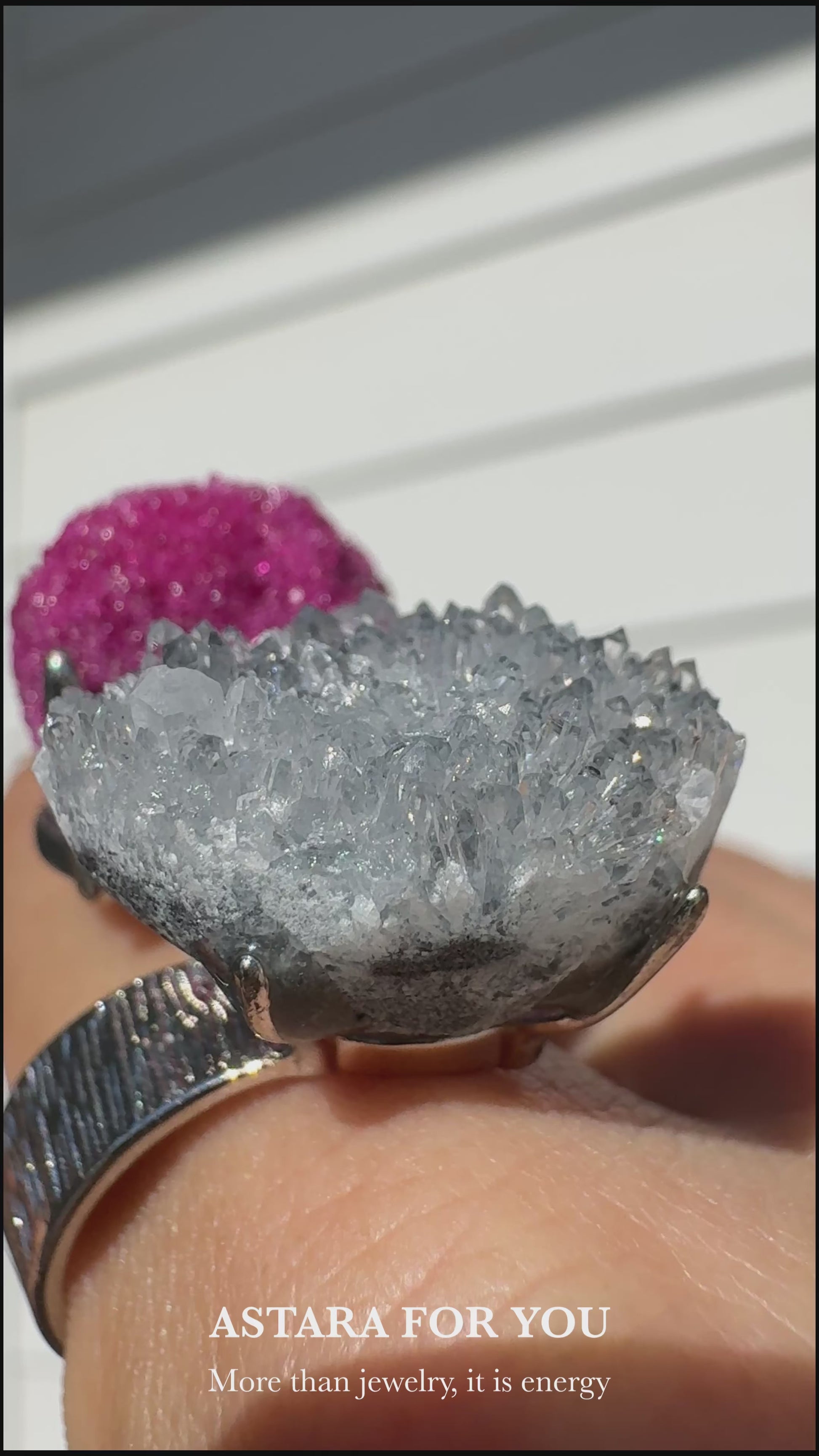 Red Corundum & Celestite One of a Kind Ring