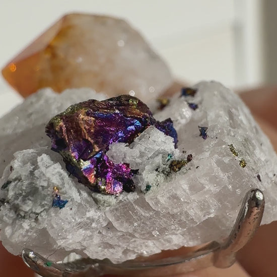 Raw Citrine & Bornite One of a Kind Ring